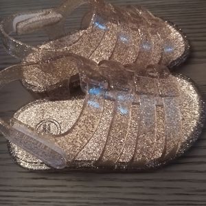 Infant toddler girls gold jelly sandal